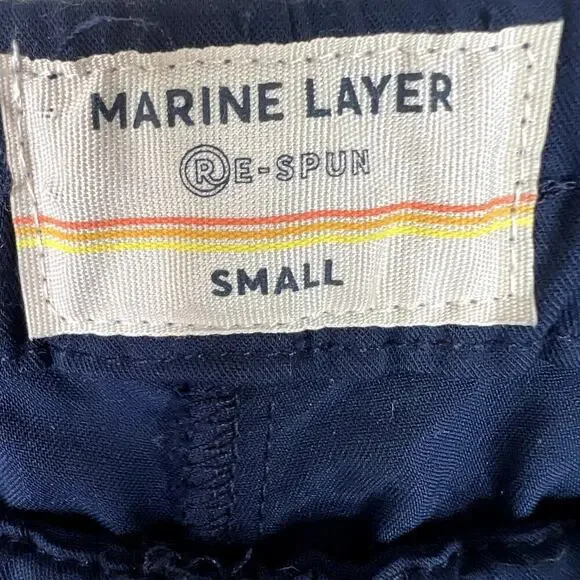 Marine Layer Allison Pant Navy Blue Pull On Elastic Waist Ankle Length SMALL - Picture 5 of 8